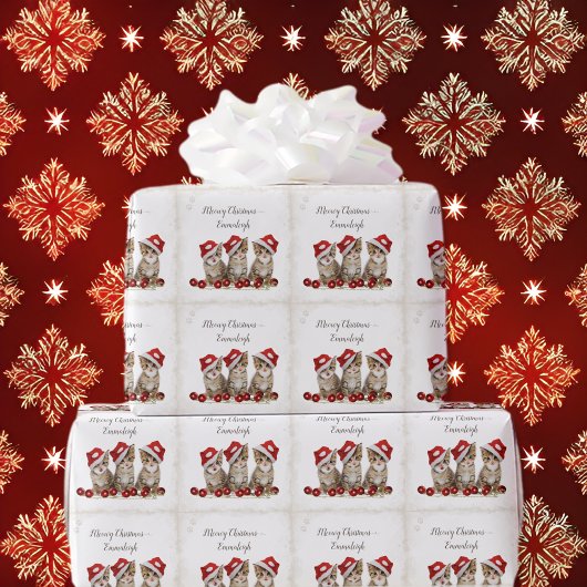 Jingle Cats Meowy Christmas Personalisiert Geschenkpapier