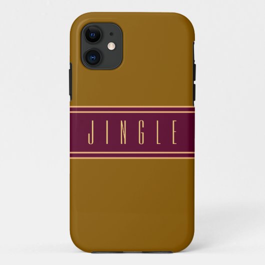 JINGLE Classy Golden Brown Burgundy Red Stripes Case-Mate iPhone Hülle (Rückseite)