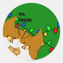 Jingle Claws Christmas Gift Tag Sticker
