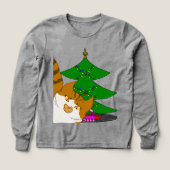 Jingle Claws & Christmas Tree Kids Long Sleeve T (Design Vorderseite)
