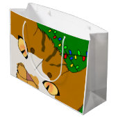 Jingle Claws Holiday-Geschenktüte Große Geschenktüte (Rückseite Schrägansicht)