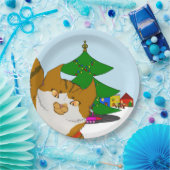 Jingle Claws Holiday Kids Party Paper Plate Pappteller (Party)