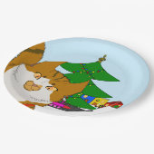 Jingle Claws Holiday Kids Party Paper Plate Pappteller (Schrägansicht)
