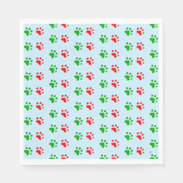 Jingle Claws Holiday Pawprint Kinderparty Serviette