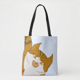 Jingle Claws Peeking Cat Holiday Tote Tasche