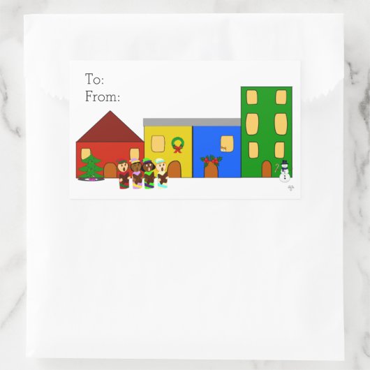 Jingle Claws Train Town Gift Label Sticker (Tasche)