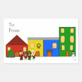 Jingle Claws Train Town Gift Label Sticker (Vorderseite)