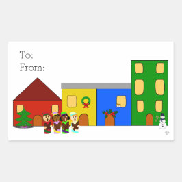 Jingle Claws Train Town Gift Label Sticker