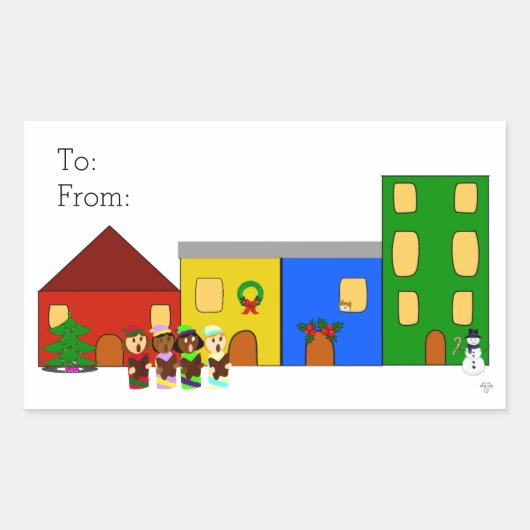 Jingle Claws Train Town Gift Label Sticker (Vorderseite)