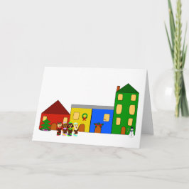 Jingle Claws Train Town Holiday Card Karte