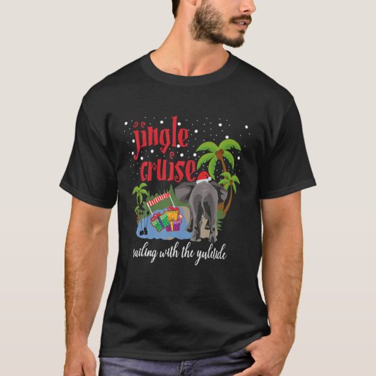 Jingle Cruise Sailing with Yuletide Funny Elep T-Shirt (Vorderseite)