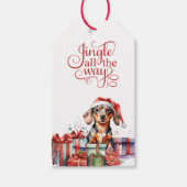 Jingle Die ganze Dackel Hund Weihnachten Geschenkanhänger (Vorderseite)