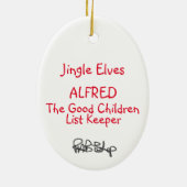 Jingle Elves "Alfred" Keramikornament (Hinten)