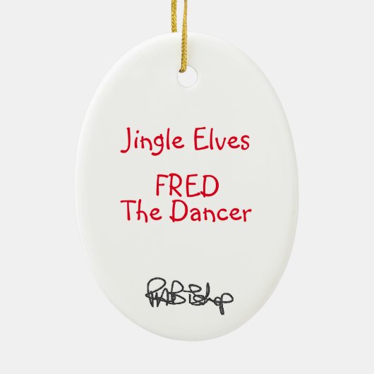 Jingle Elves "Fred" Keramik Ornament (Hinten)