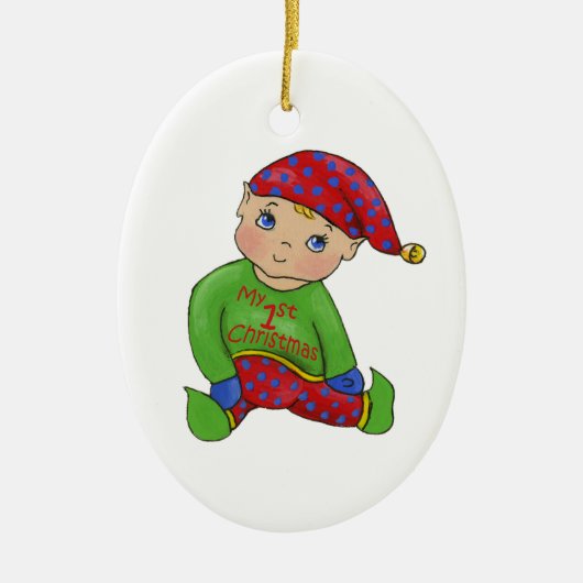 Jingle Elves "ItsyBitsy" Keramikornament (Vorne)