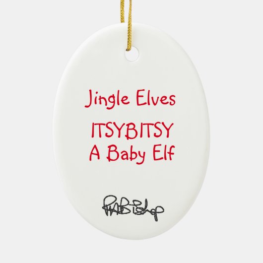 Jingle Elves "ItsyBitsy" Keramikornament (Hinten)