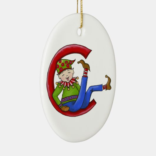 Jingle Elves "Sam" Keramikornament (Rechts)