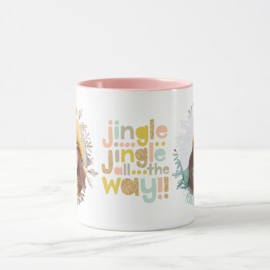 Jingle | Farbiges typografisches Foto Tasse (Zentrum)