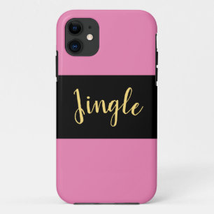 JINGLE Festive Sporty Elegante Schwarz Rosa Streif Case-Mate iPhone Hülle