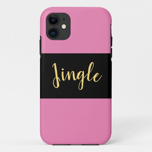 JINGLE Festive Sporty Elegante Schwarz Rosa Streif Case-Mate iPhone Hülle (Rückseite)