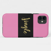 JINGLE Festive Sporty Elegante Schwarz Rosa Streif Case-Mate iPhone Hülle (Rückseite (Horizontal))