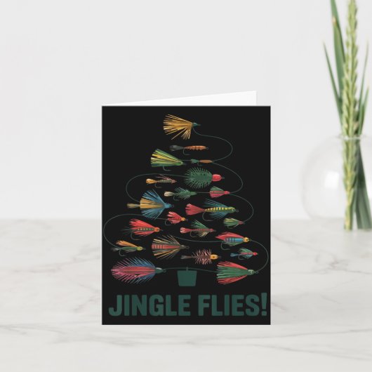 Jingle Flies Funny Fly Fishing Lure Christmas Paja Karte (Vorderseite)
