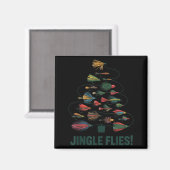 Jingle Flies Funny Fly Fishing Lure Christmas Paja Magnet (Vorderseite/Rückseite)