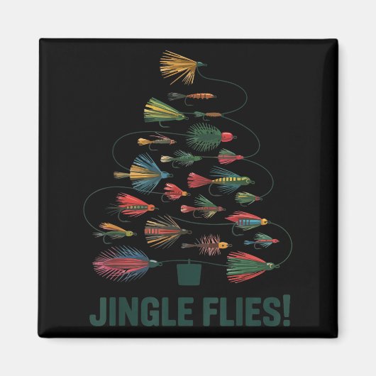 Jingle Flies Funny Fly Fishing Lure Christmas Paja Magnet (Vorne)