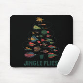Jingle Flies Funny Fly Fishing Lure Christmas Paja Mousepad (Mit Mouse)