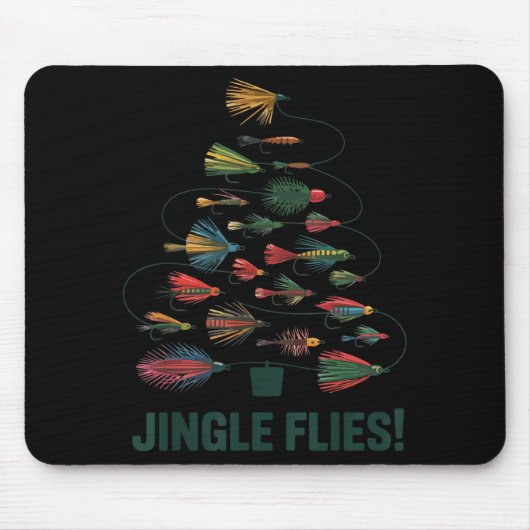 Jingle Flies Funny Fly Fishing Lure Christmas Paja Mousepad (Vorne)