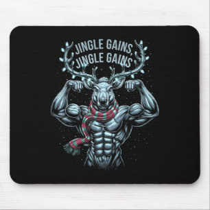 Jingle Gains Jingle Gains Christmas Gym Workout Re Mousepad