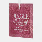 Jingle ganz The way Family Name Christmas Ornament Aus Glas (Vorderseite links)