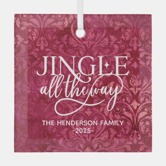 Jingle ganz The way Family Name Christmas Ornament Aus Glas (Vorderseite)