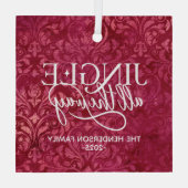 Jingle ganz The way Family Name Christmas Ornament Aus Glas (Rückseite)