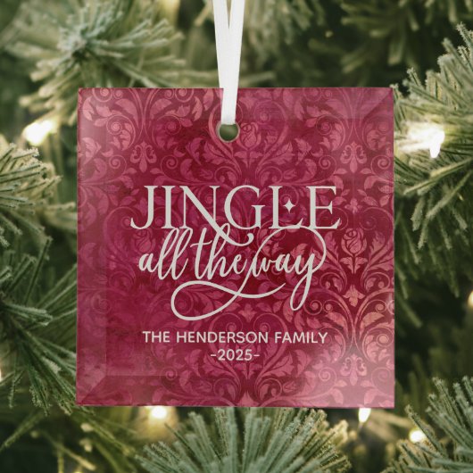 Jingle ganz The way Family Name Christmas Ornament Aus Glas (Insitu)