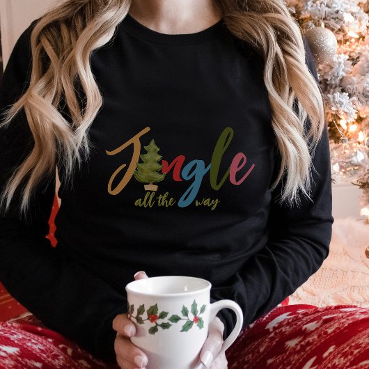 Jingle ganz Way Christmas Holiday Typografie T-Shirt