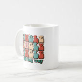 Jingle ganz weg Retro Groovy Weihnachtsfeiertage Kaffeetasse (Vorderseite Links)