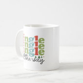Jingle ganz weg Retro Groovy Weihnachtsfeiertage Kaffeetasse (Vorderseite Links)