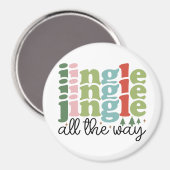 Jingle ganz weg Retro Groovy Weihnachtsfeiertage Magnet (Vorderseite/Rückseite)