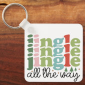 Jingle ganz weg Retro Groovy Weihnachtsfeiertage Schlüsselanhänger (Vorderseite)
