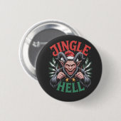 Jingle Hell Christmas Krampus Evil Xmas Button (Vorne & Hinten)