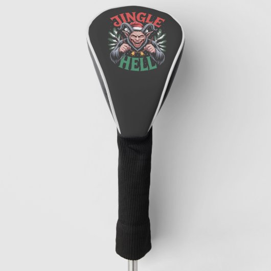 Jingle Hell Christmas Krampus Evil Xmas Golf Headcover (Vorderseite)