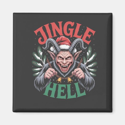 Jingle Hell Christmas Krampus Evil Xmas Magnet (Vorne)