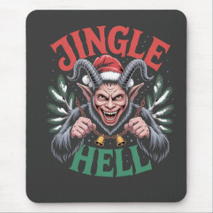 Jingle Hell Christmas Krampus Evil Xmas Mousepad