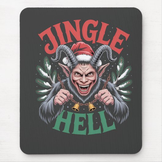 Jingle Hell Christmas Krampus Evil Xmas Mousepad (Vorne)