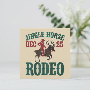 Jingle Horse Dec 25 Rodeo Cowboy Xmas Cowgirl Feiertagskarte