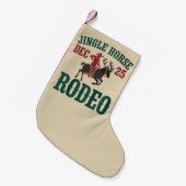 Jingle Horse Dec 25 Rodeo Cowboy Xmas Cowgirl Kleiner Weihnachtsstrumpf (Vorderansicht (hängend))