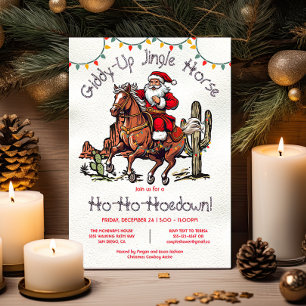 Jingle Horse Santa Holiday Weihnachtsfeiertage Par Einladung