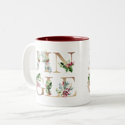 Jingle Imitate Goldflormen Weihnachten Winterurlau Zweifarbige Tasse (Vorderseite Links)