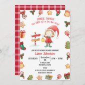 Jingle Jangle Little Elf, Christmas Baby Shower Einladung (Vorne/Hinten)